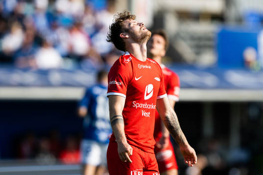 Ole Didrik Blomberg of Brann looks dejected