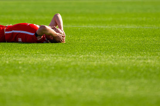 Sivert Heltne Nilsen of Brann in pain