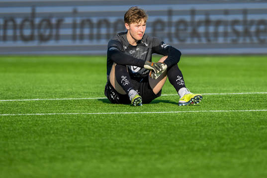 Goalkeeper Mathias Dyngeland of Brann looks dejected