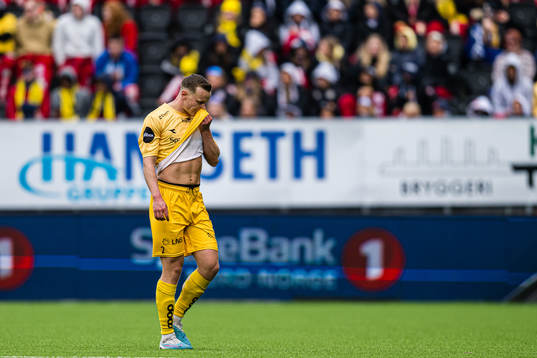 Marius Lode of Bodø/Glimt leaves the pitch