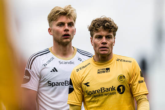Morten Bjørlo of Rosenborg and Sondre Sørli of Bodø/Glimt