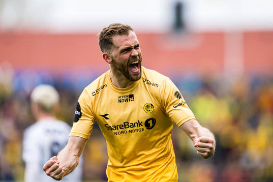 Brede Moe of Bodø/Glimt celebrates
