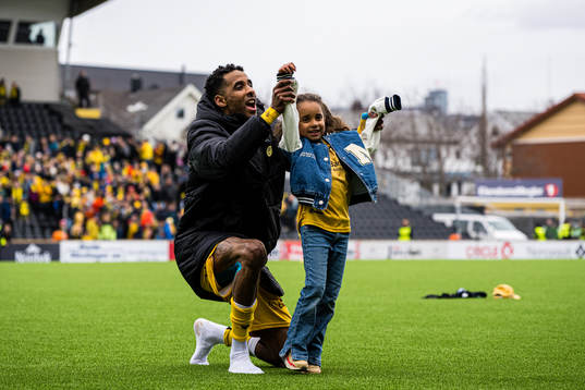 Amahl Pellegrino of Bodø/Glimt celebrates