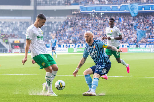 Hammarbys Edvin Kurtulus och Djurgårdens Magnus Eriksson