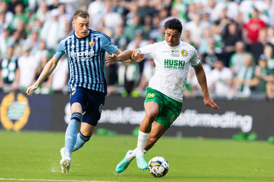 Djurgårdens Jesper Löfgren och Hammarbys Jusef Erabi