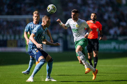 Djurgårdens Jesper Löfgren och Hammarbys Viktor Djukanovic