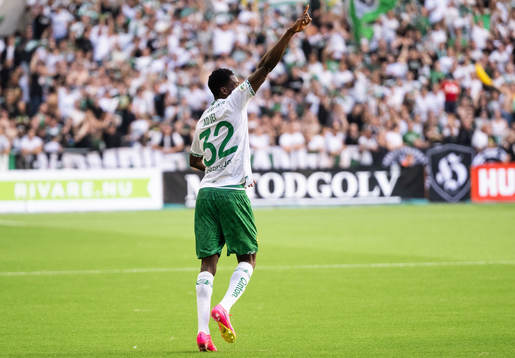 Hammarbys Nathaniel Adjei jublar