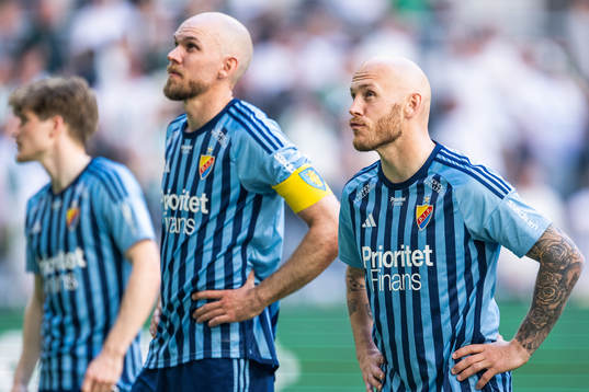 Djurgårdens Jesper Löfgren och Magnus Eriksson deppar
