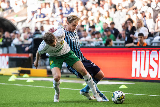 Hammarbys Joel Nilsson och Djurgårdens Hampus Finndell