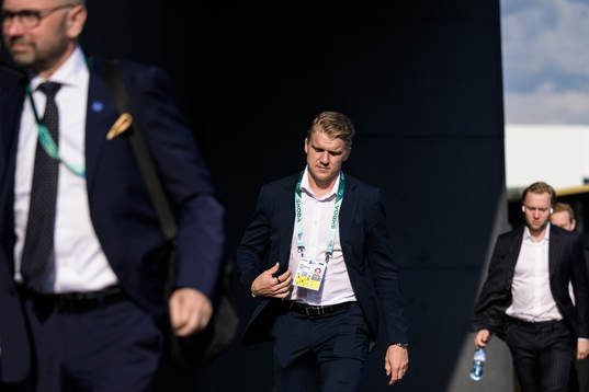 Jakob Silfverberg of Sweden arrives to the arena for the