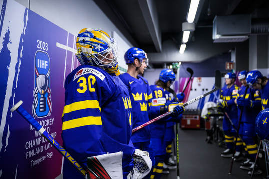 Goaltender Jesper Wallstedt of Sweden