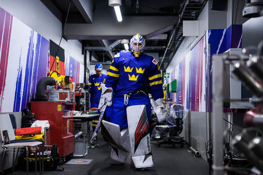 Goaltender Jesper Wallstedt of Sweden