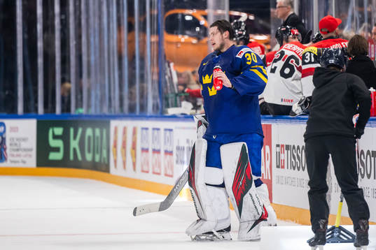 goaltender Jesper Wallstedt of Sweden