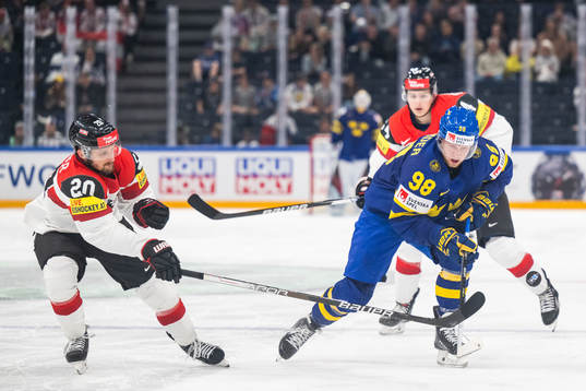 Nico Brunner of Austria and Alexander Nylander of Sweden