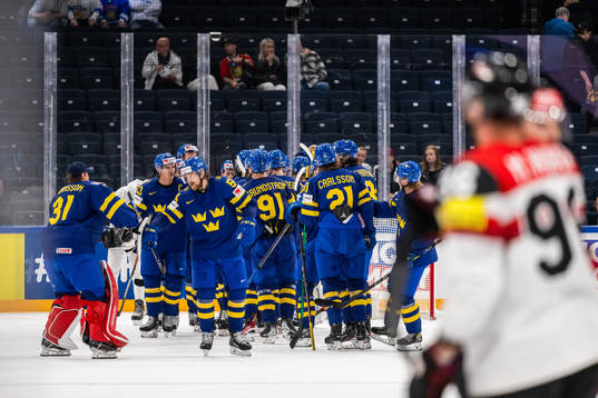 Players of Sweden celebrate