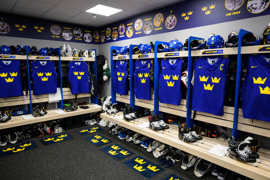 Jersey of Jakob Silfverberg in the dressing room of Sweden
