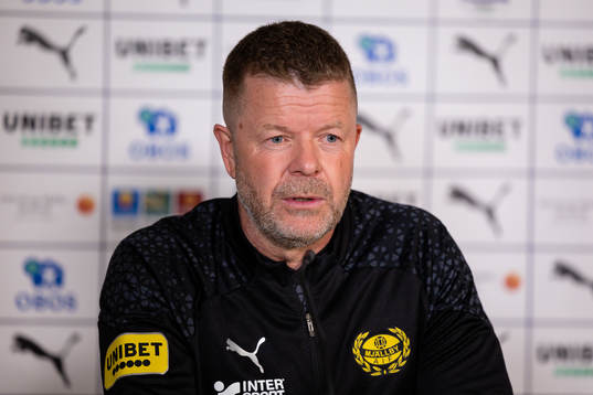 Mjällbys tränare Anders Torstensson på presskonferens