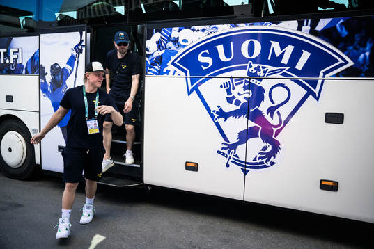 Fabian Zetterlund and Linus Johansson of Sweden arrive to