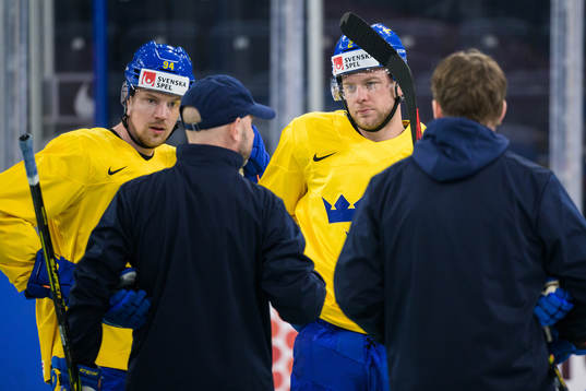Joel Persson and Christian Folin of Sweden at a practice