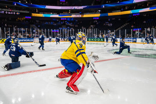 Goaltender Lars Johansson of Sweden