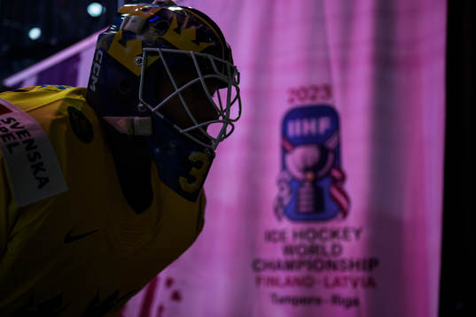 Goaltender Lars Johansson of Sweden