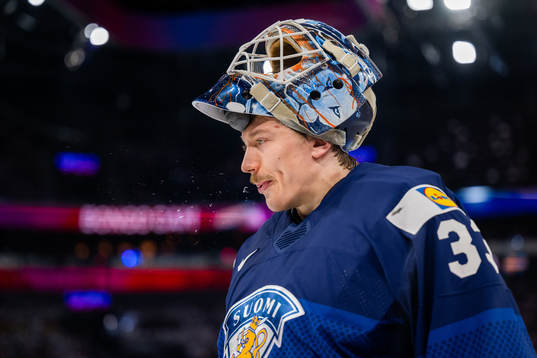 Goaltender Emil Larmi of Finland