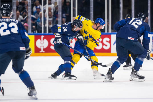 Hannes Björninen of Finland and Rasmus Sandin of Sweden