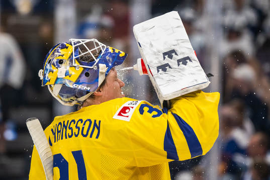 goaltender Lars Johansson of Sweden