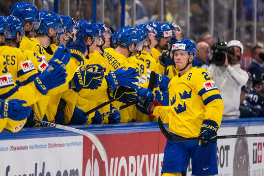 Lucas Raymond of Sweden celebrates