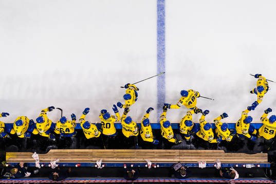 Oscar Lindberg, Jonatan Berggren and Fabian Zetterlund of
