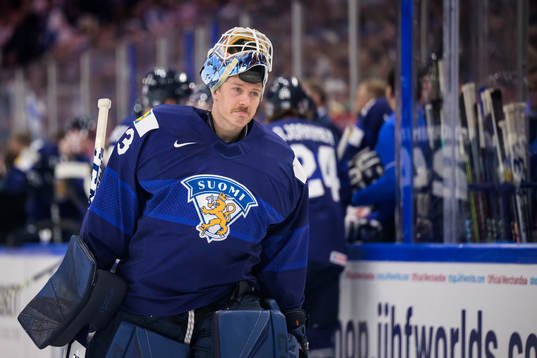 Goaltender Emil Larmi of Finland
