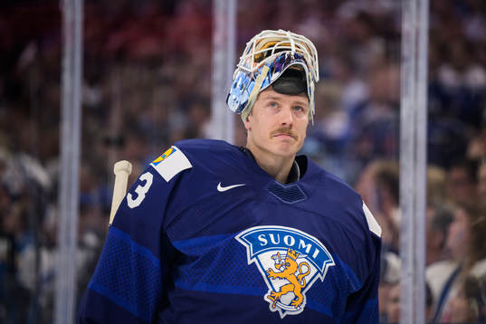 Goaltender Emil Larmi of Finland