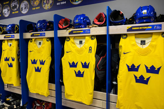 Jerseys of Leo Carlsson, Lucas Raymond and Fabian