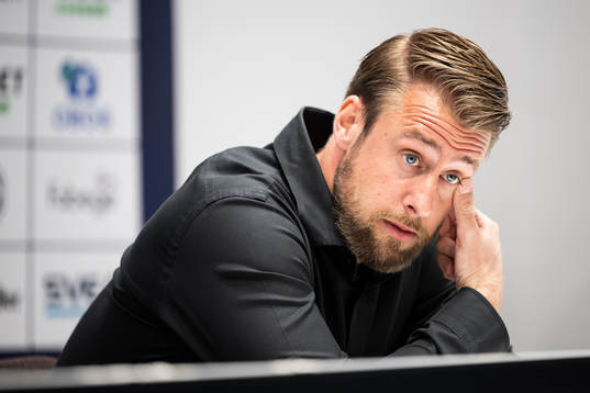 IFK Göteborgs tränare William Lundin på presskonferensen