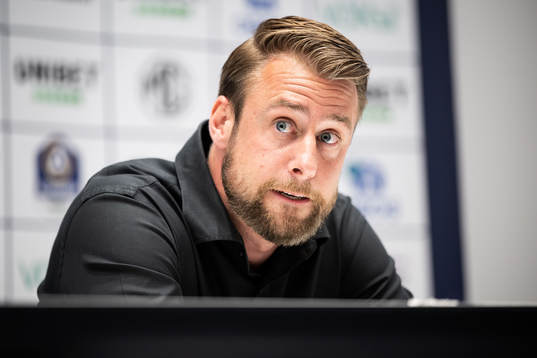 IFK Göteborgs tränare William Lundin på presskonferensen