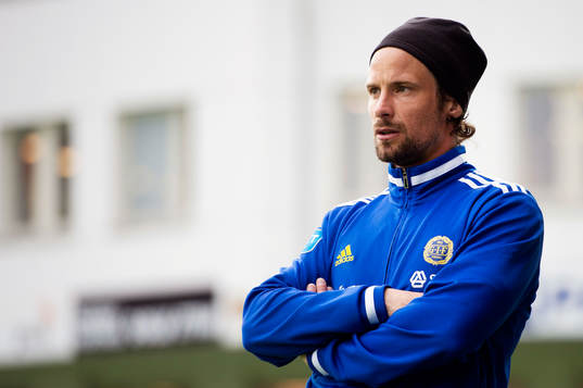 GIF Sundsvalls Linus Hallenius innan fotbollsmatchen i