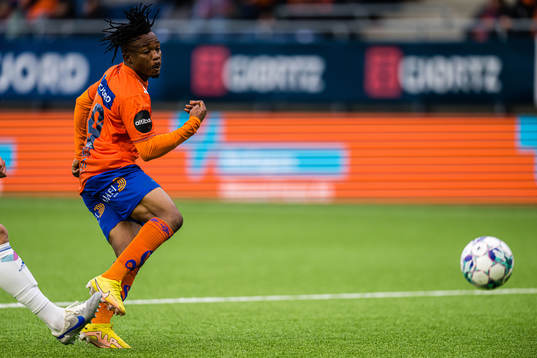 Isaac Atanga of Aalesund scores the 3-0 goal