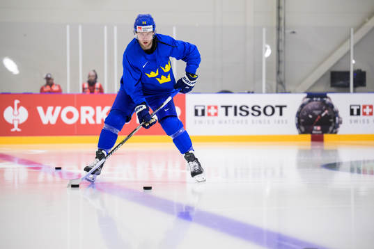 Alexander Nylander of Sweden at a practice session