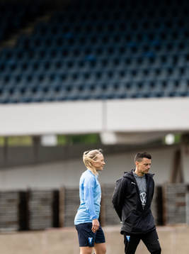 Madeleine Hejde och assisterande tränare Fredrik Jahnfors