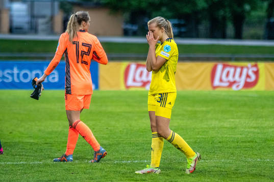 Smilla Holmberg of Sweden looks dejected