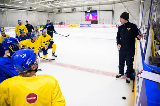 Head coach Sam Hallam of Sweden at a practice session