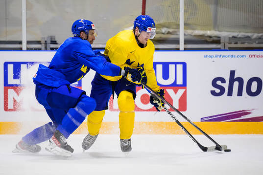 Patrik Nemeth and Carl Grundström of Sweden at a practice