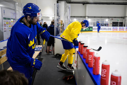 Rasmus Sandin of Sweden at a practice session