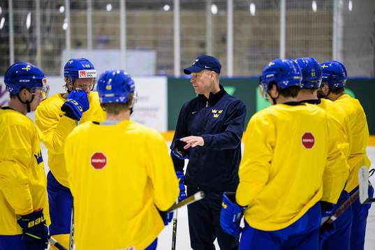 Assistant coach Nicklas Rahm of Sweden at a practice session