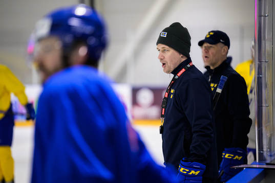 Head coach Sam Hallam of Sweden at a practice session