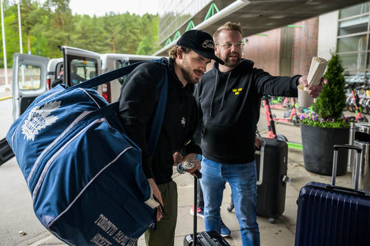Timothy Liljegren of Sweden arrives to the team hotel