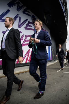 Oscar Lindberg and Jonatan Berggren of Sweden arrive to the
