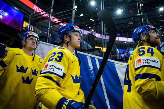 Jakob Silfverberg, Lucas Raymond and Anton Lindholm of
