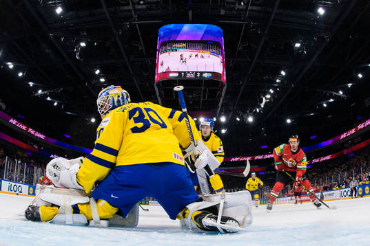Goaltender Jesper Wallstedt of Sweden
