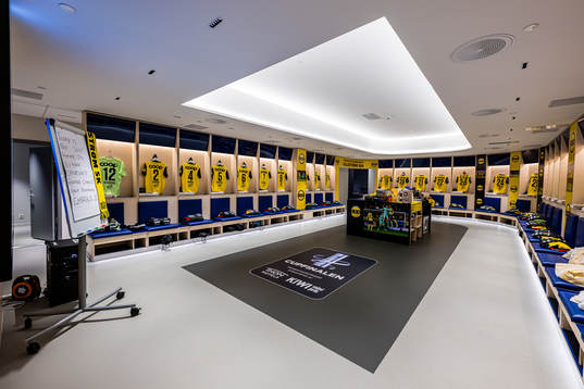 General interior view of the Lillestrøm SK dressing room